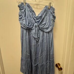 SHEIN Strapless Blue Dress